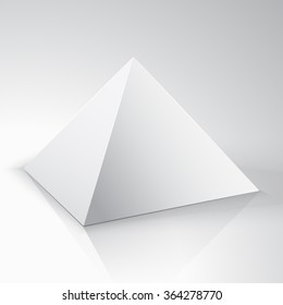 White 3d pyramid on white background - Vector. White  pyramid package for new design. pyramid isolated on a white background. Geometric figures. The bodies of plaster. Solid