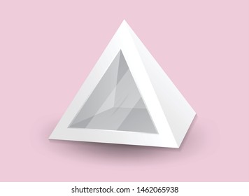 White 3d pyramid, Vector illustration, Box Packaging For Food, Gift Or Other Products, Product Packing, tent 