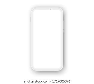 white 3d realistic mockup of phone. light mockup of cellphone