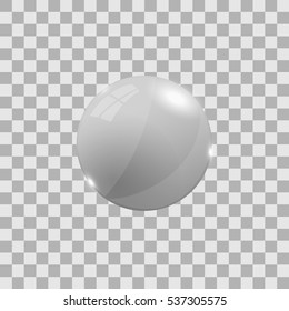 White 3d sphere illustration on a checker background