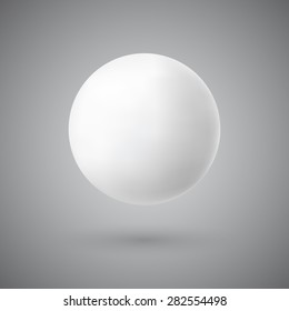 White 3d sphere on white background. Vector illustration.