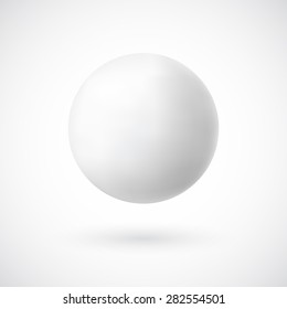 White 3d Sphere On White Background. Vector Illustration.