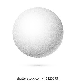 White 3D Sphere with Texture on White Background and Smooth Shadow
