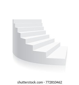 White 3d stair Isolated spiral isometric Vector