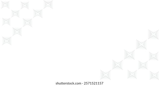 White 3d star geometric background. Premium abstract wallpaper with dark elements. Exclusive design for poster, brochure, presentation, website. Trendy luxury