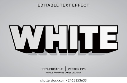 Plantilla de efecto de texto 3D blanco