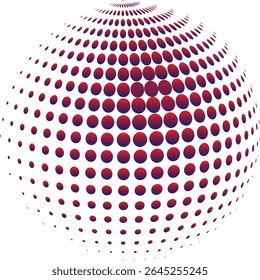 White 3D vector halftone sphere Halftone design elements Vector illustration	
