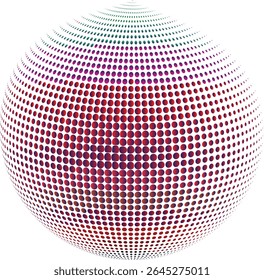White 3D vector halftone sphere Halftone design elements Vector illustration	
