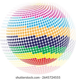 White 3D vector halftone sphere Halftone design elements Vector illustration	