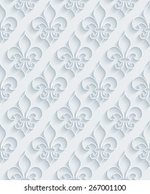 Papel pintado blanco 3D. EPS10 vectores de fondo sin costuras de semitono.  Vea otros en Mi juego de extras de contorno.