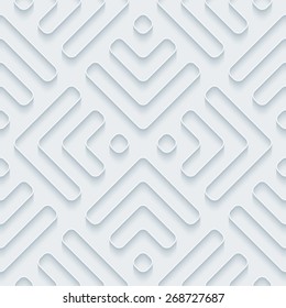 White 3D wallpaper. Halftone seamless background vector EPS10.  See others in My Outline Extrude Set.