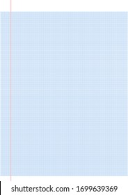 White A4 paper with blue graph lines