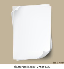 White A4 size paper sheet, Vector