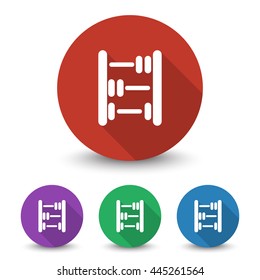White Abacus icon in different colors set