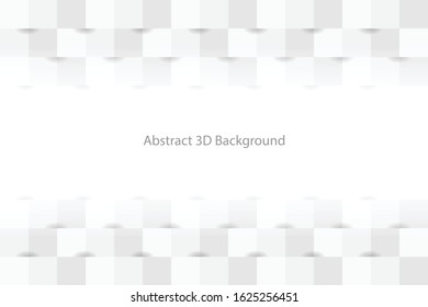 White abstract 3d background. Abstract white and gray square shapes pattern. White abstract texture, vector