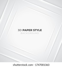 White Abstract 3d Paper Background . Isolated Vector Elements 