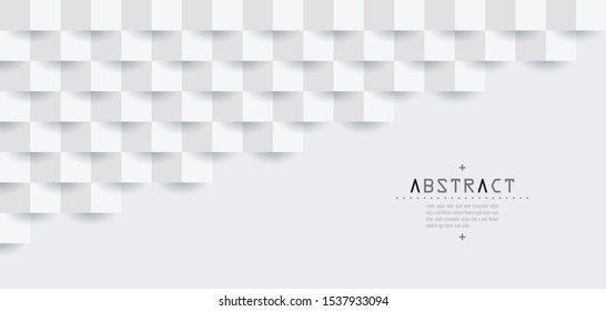 White abstract architecture background with copy space. 3D paper art style background can be used in cover design, book design, brochure, flyer, poster, cd cover, website or advertising.