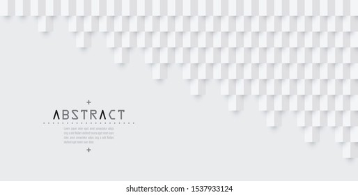 White abstract architecture background with copy space. 3D paper art style background can be used in cover design, book design, brochure, flyer, poster, cd cover, website or advertising.