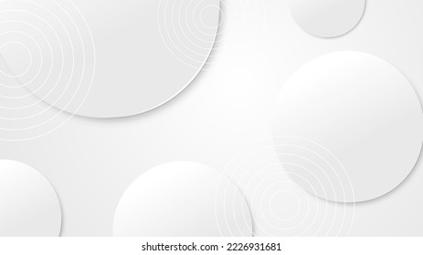 White abstract background banner. Gray line with white architecture futuristic background minimal concept vector illustration subtle design.