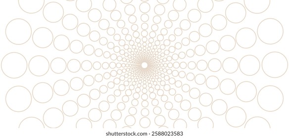 White abstract background with beige circles  in the form of rays
