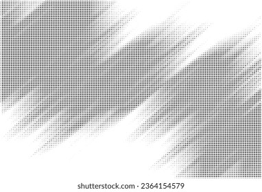 White abstract background with black film grain, noise, dotwork, halftone, grunge texture for design concepts, banners, posters, wallpapers, web, presentations and prints