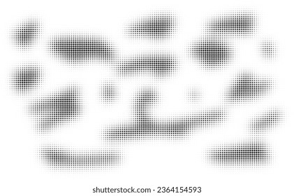 White abstract background with black film grain, noise, dotwork, halftone, grunge texture for design concepts, banners, posters, wallpapers, web, presentations and prints