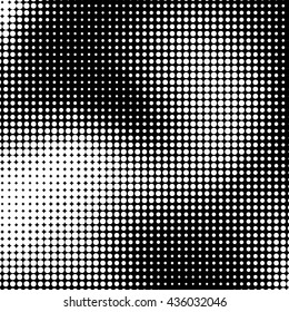 White abstract background with black and white halftone texture, dotwork, circles pattern for design concepts, banners, posters, wallpapers, web, presentations and prints. Vector illustration.