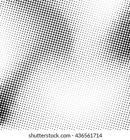White abstract background with black and white halftone texture, dotwork, circles pattern for design concepts, banners, posters, wallpapers, web, presentations and prints. Vector illustration.
