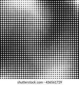 White abstract background with black and white halftone texture, dotwork, circles pattern for design concepts, banners, posters, wallpapers, web, presentations and prints. Vector illustration.