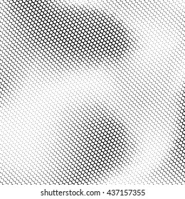 White abstract background with black and white halftone texture, dotwork, circles pattern for design concepts, banners, posters, wallpapers, web, presentations and prints. Vector illustration.