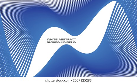 White abstract background with blue curve line vector image