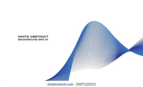 Fondo abstracto blanco con Imagen de Vector de línea curva azul