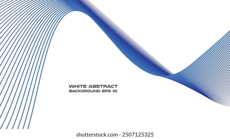 Fondo abstracto blanco con Imagen de Vector de línea curva azul