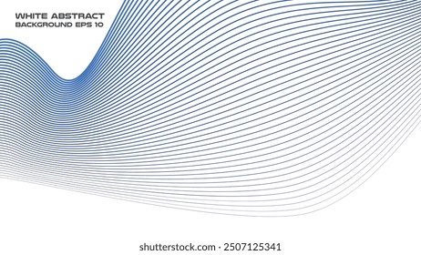 White abstract background with blue curve line vector image