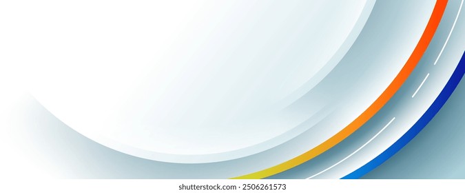 white abstract background with blue and orange wavy lines. great for business banner, corporate presentation, journal cover.