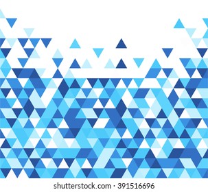 Fondo blanco abstracto con triángulos azules. Ilustración vectorial.