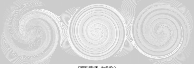 White abstract background with circle lines. Geometric stripe line art design. Linear pattern. Modern futuristic graphic. Suit for cover, presentation, website, corporate, brochure, banner