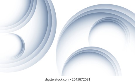 white abstract background with circles paper layer