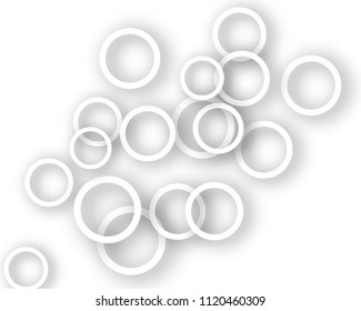 White abstract background with circles. Transparent mugs with gray shadow. Geometric pattern. Vector illustration - Powered by Shutterstock - Get 15% off with code: PIKWIZARD15