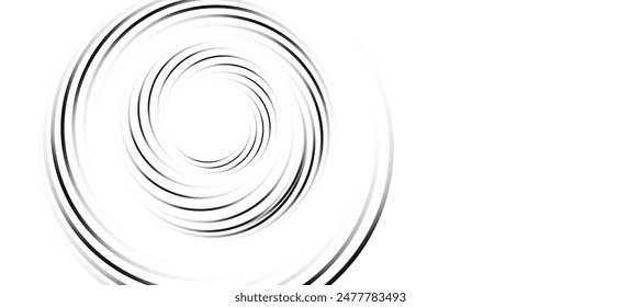 White abstract background with circular lines, technology futuristic template. Vector illustration