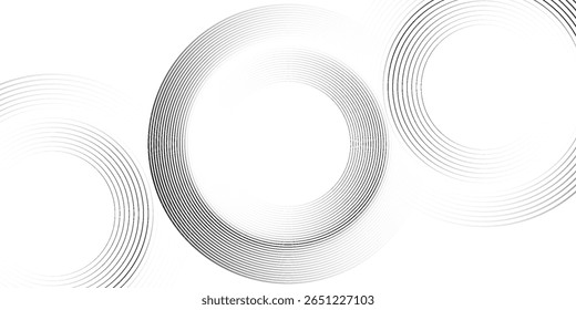 White abstract background with circular lines, technology futuristic template. Vector background
