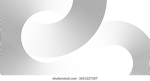 White abstract background with circular lines, technology futuristic template. Vector illustration
