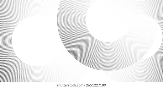 White abstract background with circular lines, technology futuristic template. Vector background
