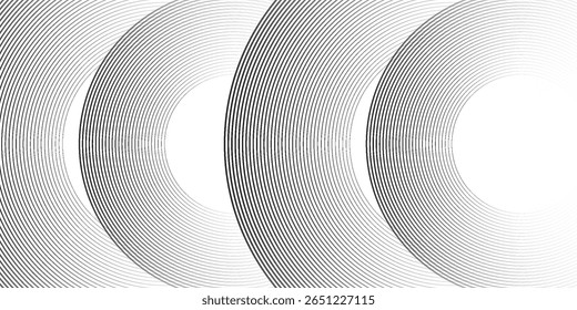 Weißer abstrakter Hintergrund mit kreisförmigen Linien, Technologie futuristische Vorlage. Vektorgrafik
