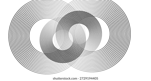 Fondo abstracto blanco con líneas circulares, tecnología Plantilla futurista