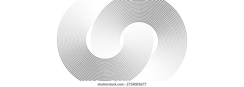 White abstract background with circular lines, technology futuristic template. Vector eps 10