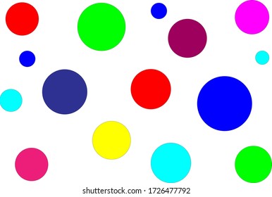 white abstract background with colorful circles