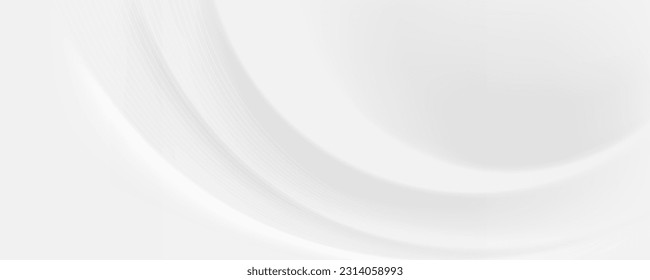 White abstract background with curve lines. Modern white and grey gradient smooth curve shape graphic design. Elegant clean soft texture. Vector illustration