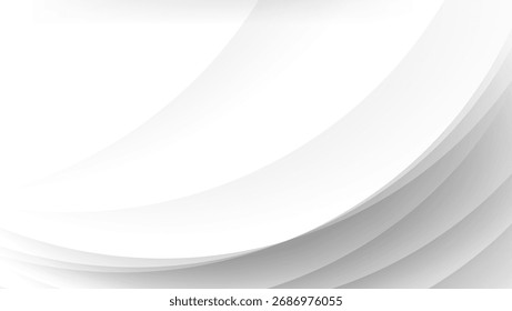 Fondo abstracto blanco con Elementos curvos en capas. Ideal para Web, Anuncio, póster o presentación