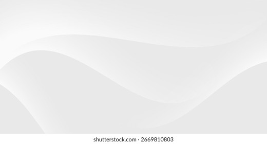 design de fundo abstrato branco com ondas brancas suaves com gradientes sutis. EPS 10